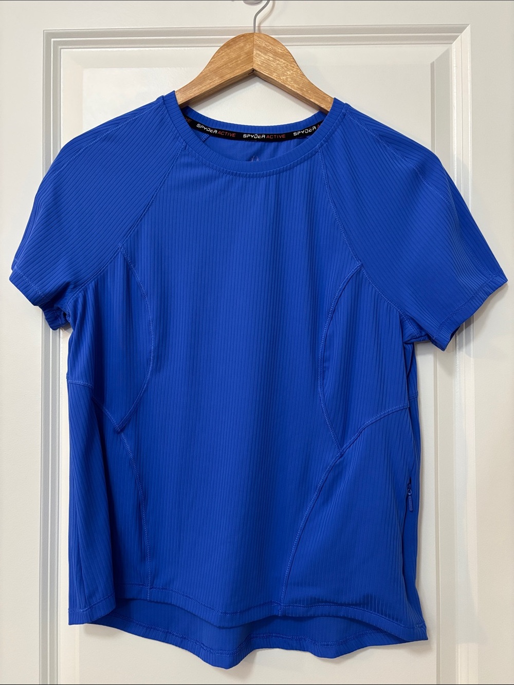 Spyder Blue Short-Sleeve Athletic Top, Size M